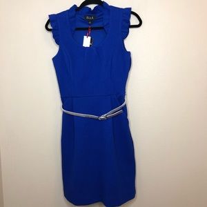 Royal blue Elle belted sheath dress